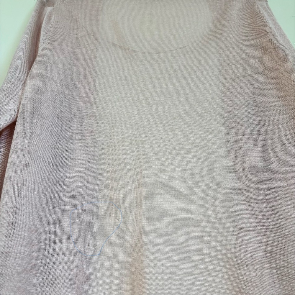 Loft pale pink linen rayon sheer open front long sleeve slouchy sweater cardigan - Picture 16 of 16